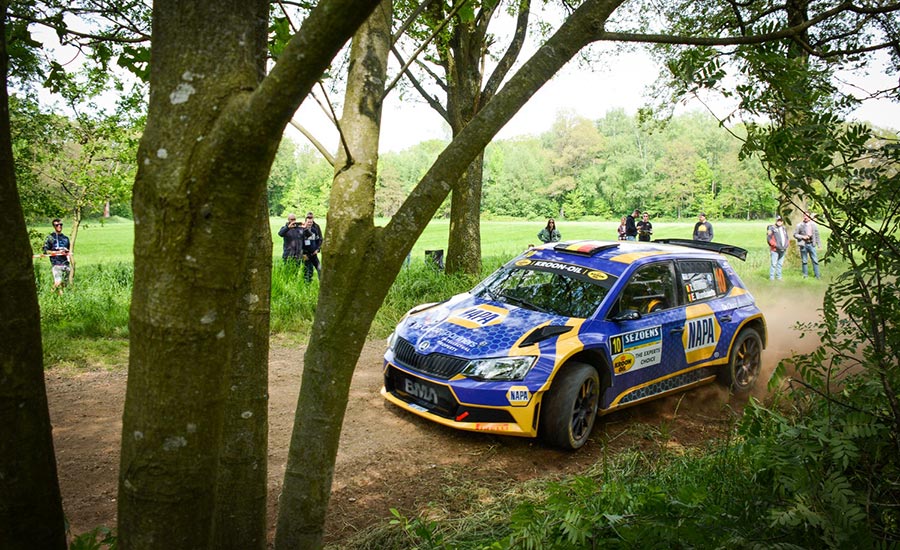 Tom Boonen met Skoda Fabia R5 aan de start in GTC Rally