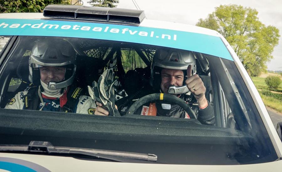 Rallyrentree voor Jeroen Swaanen tijdens Zuiderzee Rally