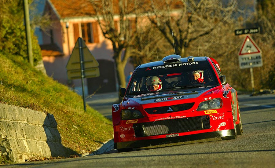 Kamphuis met Mitsubishi Lancer WRC als X-auto in Hellendoorn Rally