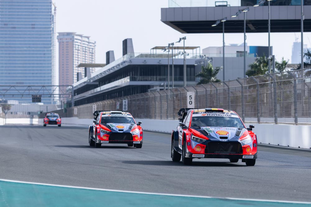 WRC Rally Saudi Arabia 2025 Cars at F1 Circuit Jeddah Corniche Circuit