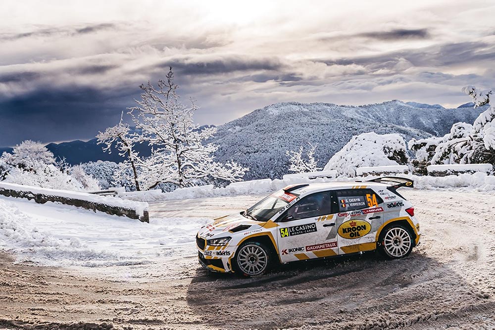 Cédric Cherain WRC Rallye Monte Carlo 2026 Skoda Fabia RS Rally2 P14 OA P7 Rally2