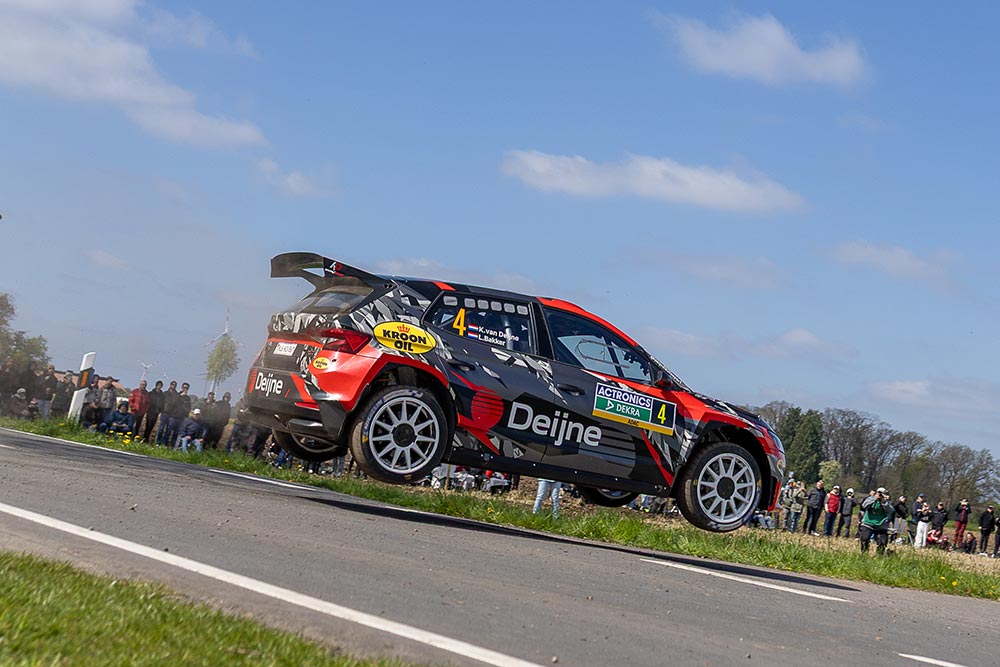 Kevin van Deijne Lisette Bakker ADAC Rallye Sulingen 2026 Skoda Fabia RS Rally2 Jump