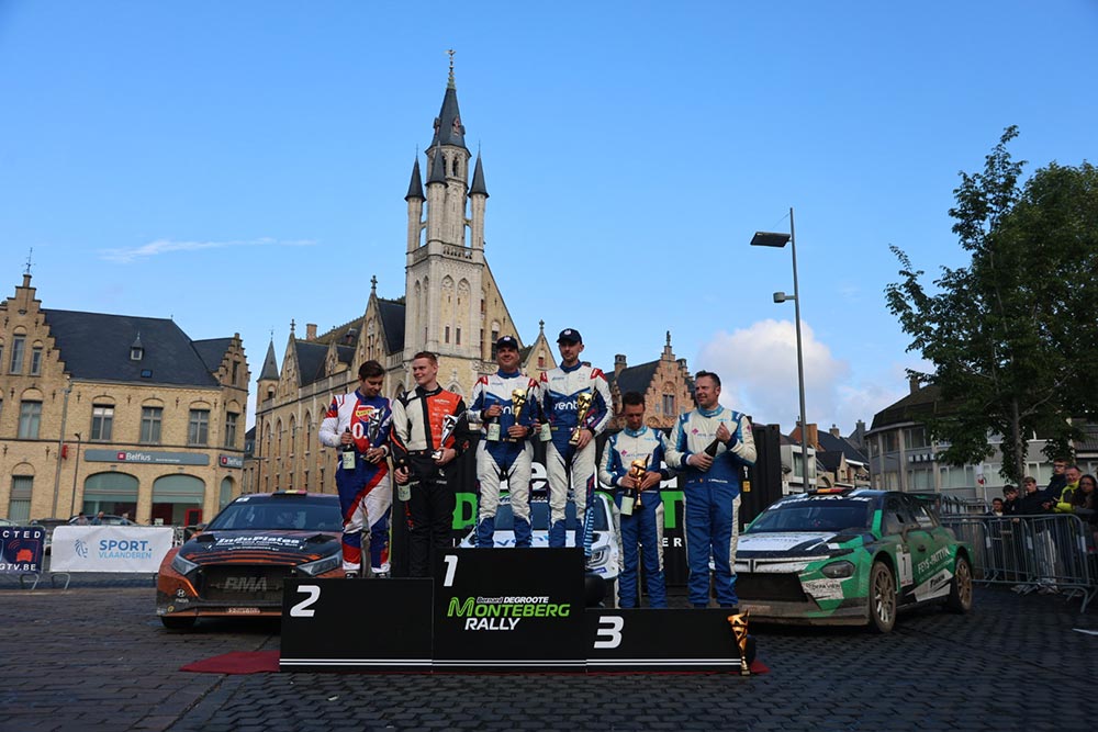 Podium Monteberg Rally 2026 Lefebvre Martens Merlevede