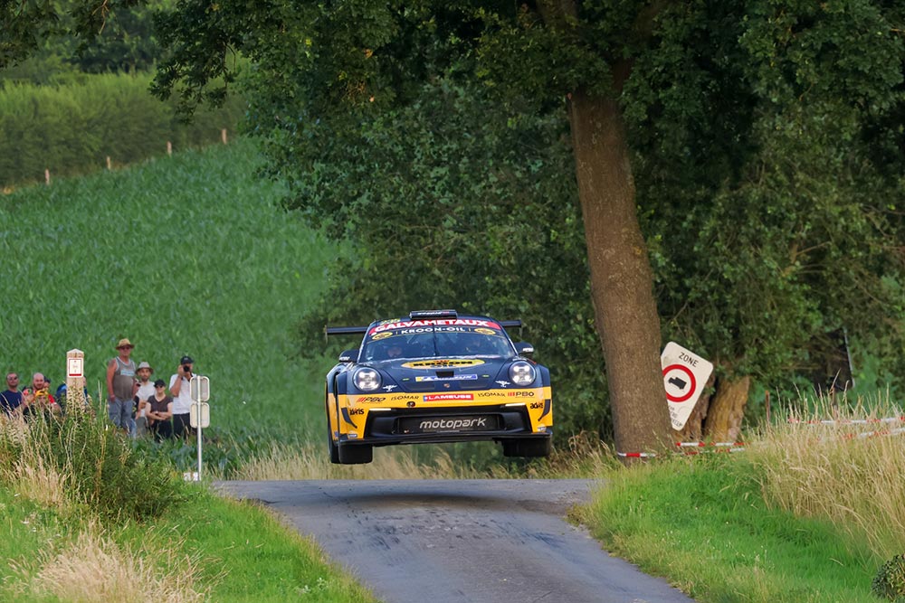 Cédric Cherain Porsche 992 Rally GT Ypres Rally Jump